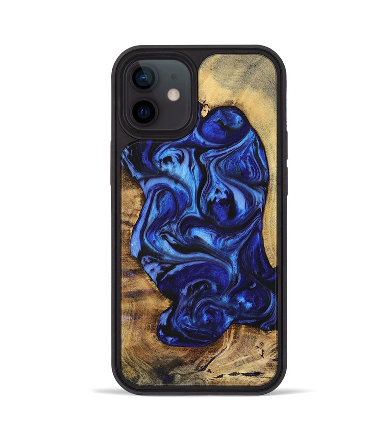 iPhone 12 Wood+Resin Phone Case - Chelsea (Blue, 698735)
