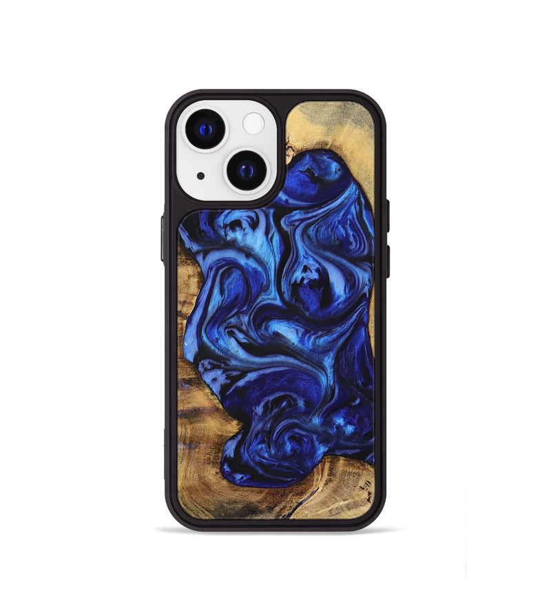 iPhone 13 mini Wood+Resin Phone Case - Chelsea (Blue, 698735)