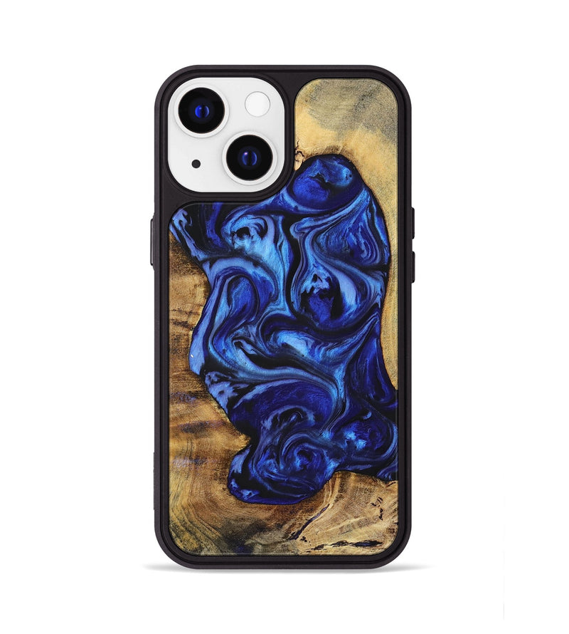iPhone 13 Wood+Resin Phone Case - Chelsea (Blue, 698735)