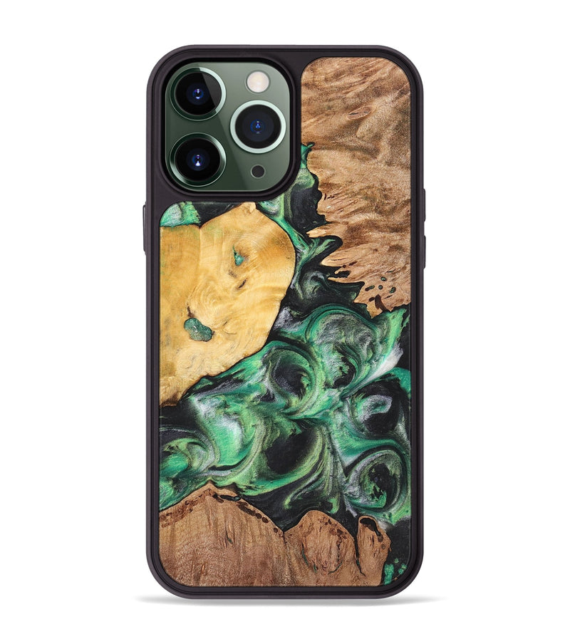 iPhone 13 Pro Max Wood+Resin Phone Case - Tabatha (Mosaic, 698895)