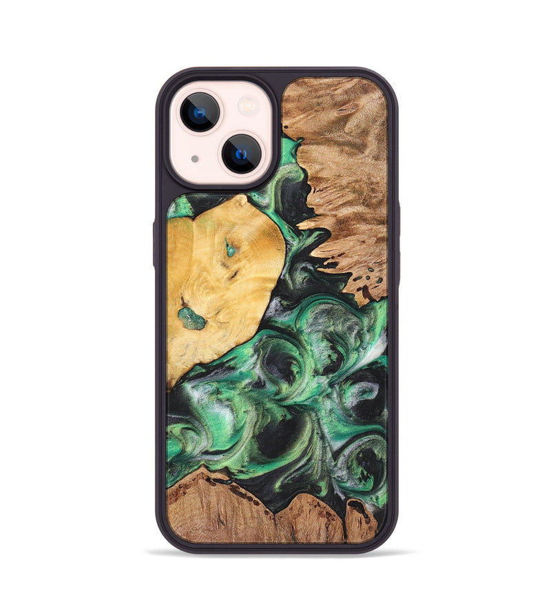 iPhone 14 Wood+Resin Phone Case - Tabatha (Mosaic, 698895)