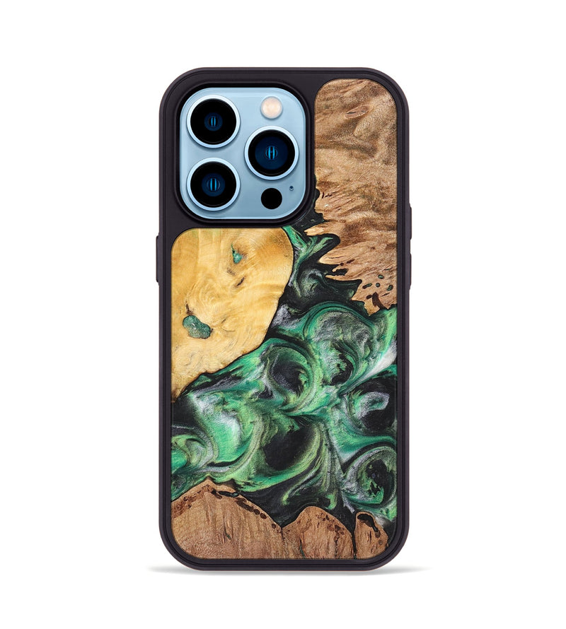 iPhone 14 Pro Wood+Resin Phone Case - Tabatha (Mosaic, 698895)