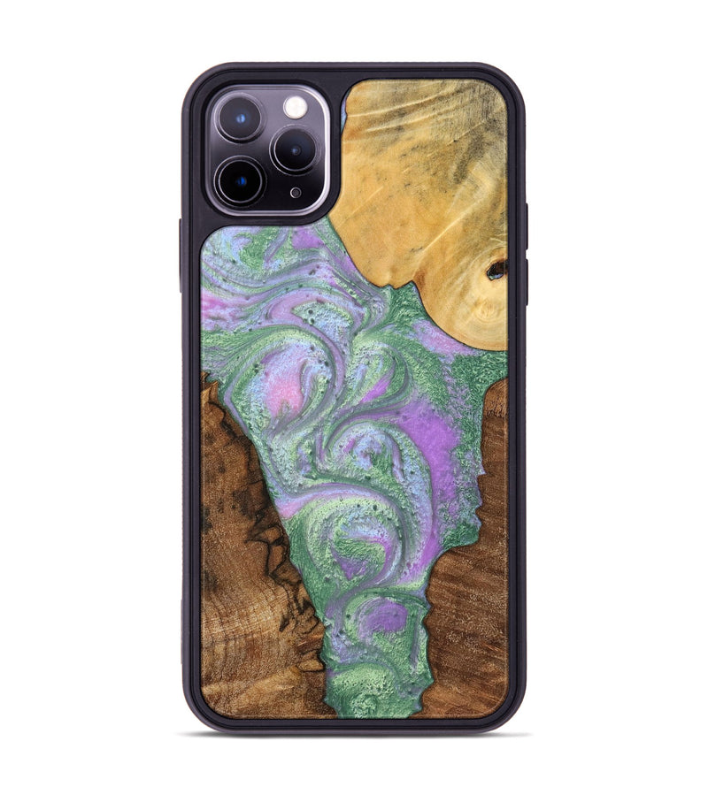 iPhone 11 Pro Max Wood+Resin Phone Case - Glen (Mosaic, 698905)