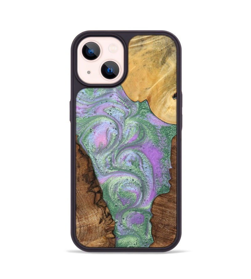 iPhone 14 Wood+Resin Phone Case - Glen (Mosaic, 698905)