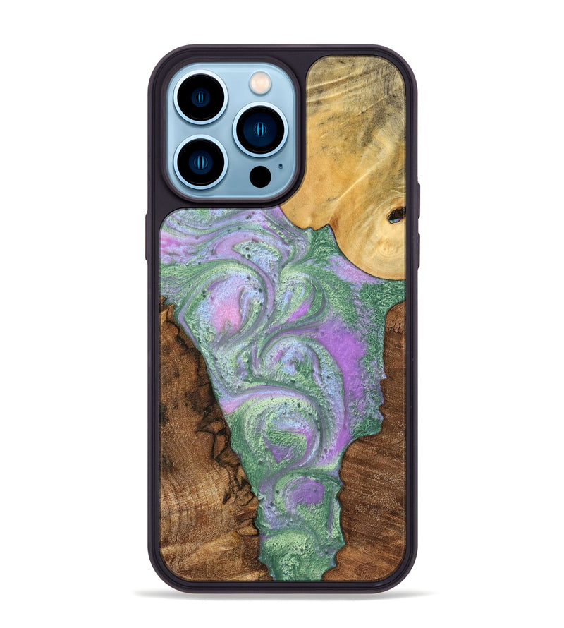 iPhone 14 Pro Max Wood+Resin Phone Case - Glen (Mosaic, 698905)