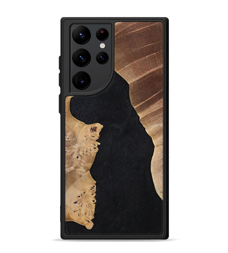 Galaxy S22 Ultra Wood+Resin Phone Case - Claude (Pure Black, 698909)