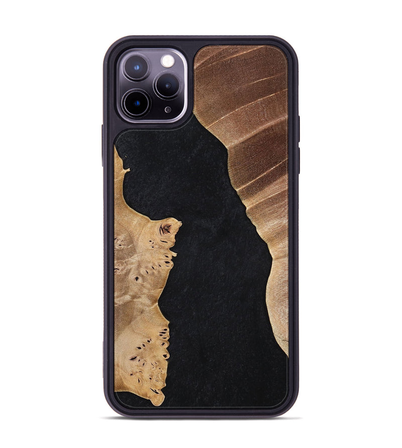 iPhone 11 Pro Max Wood+Resin Phone Case - Claude (Pure Black, 698909)