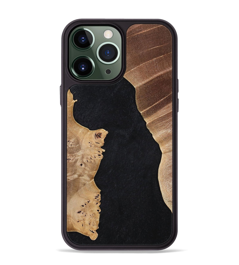 iPhone 13 Pro Max Wood+Resin Phone Case - Claude (Pure Black, 698909)