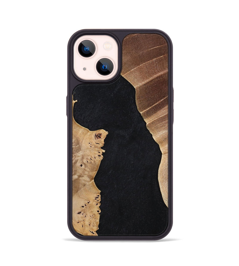 iPhone 14 Wood+Resin Phone Case - Claude (Pure Black, 698909)