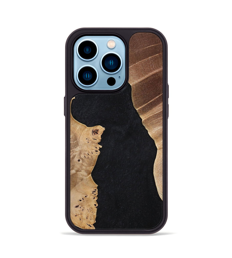 iPhone 14 Pro Wood+Resin Phone Case - Claude (Pure Black, 698909)