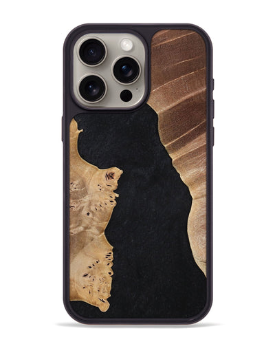 iPhone 15 Pro Max Wood+Resin Phone Case - Claude (Pure Black, 698909)