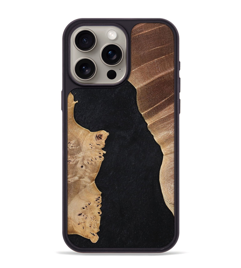 iPhone 15 Pro Max Wood+Resin Phone Case - Claude (Pure Black, 698909)