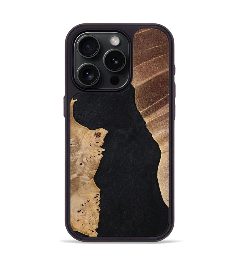 iPhone 15 Pro Wood+Resin Phone Case - Claude (Pure Black, 698909)