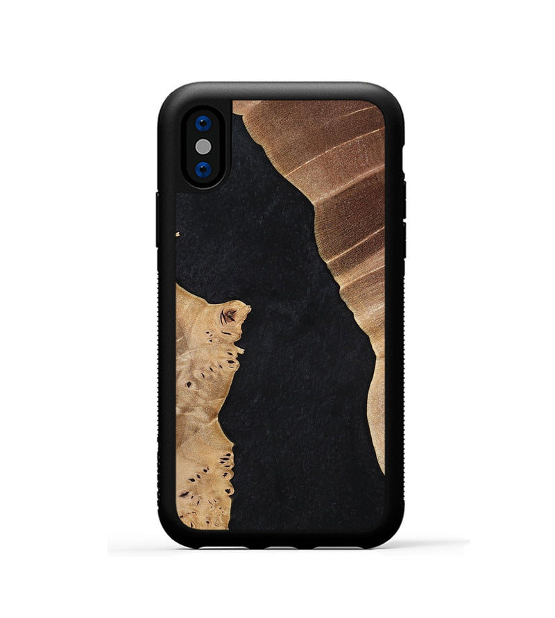 iPhone Xs Wood+Resin Phone Case - Claude (Pure Black, 698909)