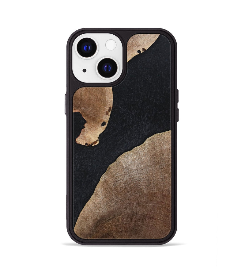 iPhone 13 Wood+Resin Phone Case - Terrence (Pure Black, 698912)
