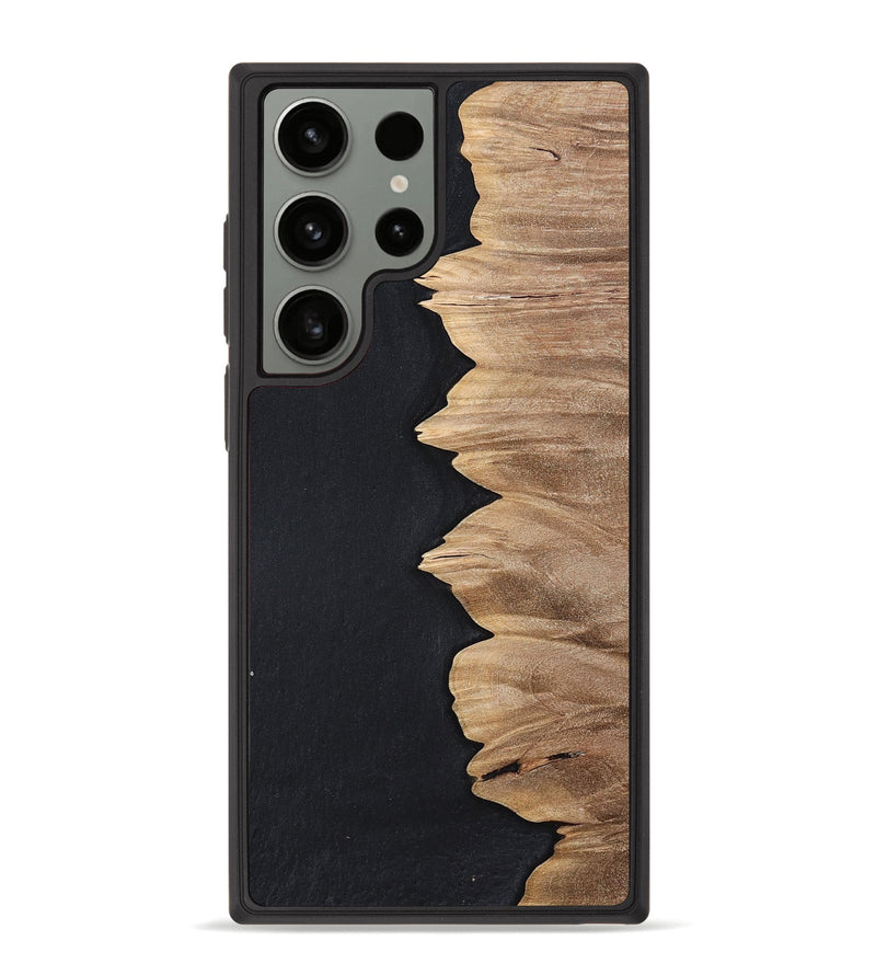 Galaxy S23 Ultra Wood+Resin Phone Case - Sylvia (Pure Black, 698913)