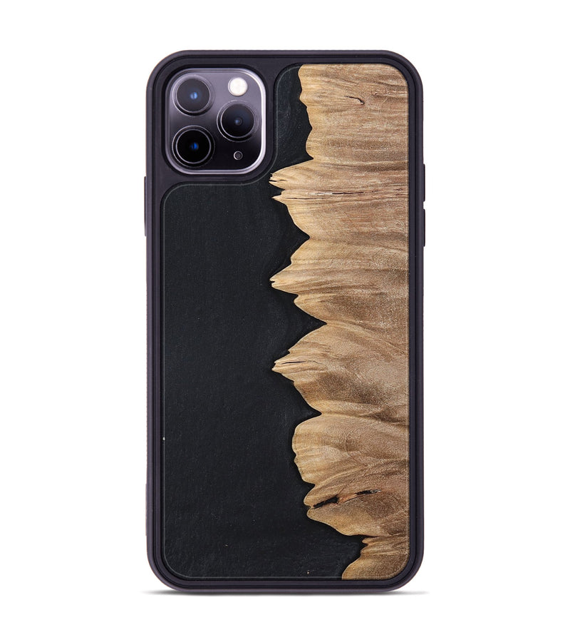 iPhone 11 Pro Max Wood+Resin Phone Case - Sylvia (Pure Black, 698913)
