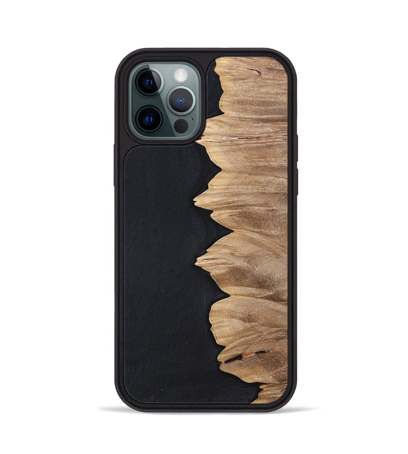 iPhone 12 Pro Wood+Resin Phone Case - Sylvia (Pure Black, 698913)