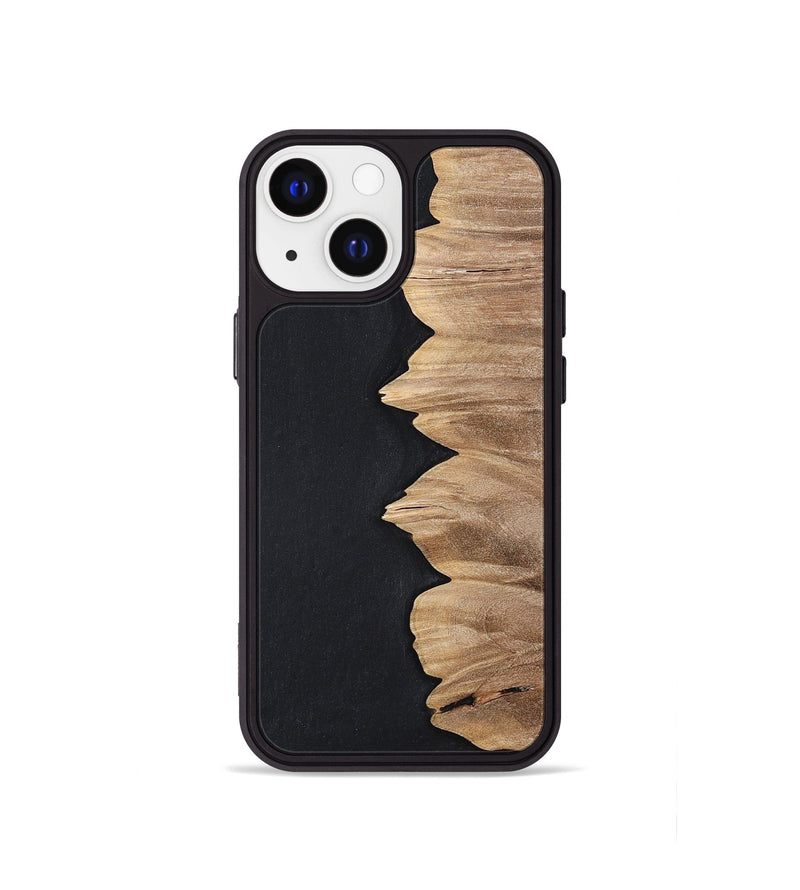 iPhone 13 mini Wood+Resin Phone Case - Sylvia (Pure Black, 698913)