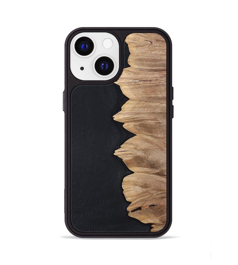 iPhone 13 Wood+Resin Phone Case - Sylvia (Pure Black, 698913)