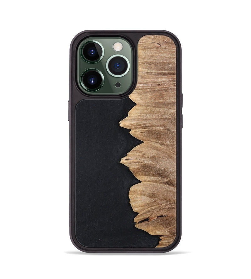 iPhone 13 Pro Wood+Resin Phone Case - Sylvia (Pure Black, 698913)