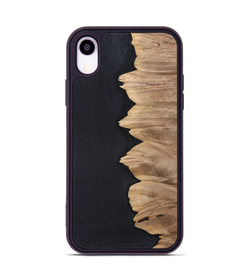 iPhone Xr Wood+Resin Phone Case - Sylvia (Pure Black, 698913)
