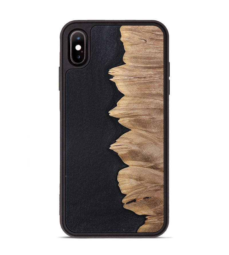 iPhone Xs Max Wood+Resin Phone Case - Sylvia (Pure Black, 698913)