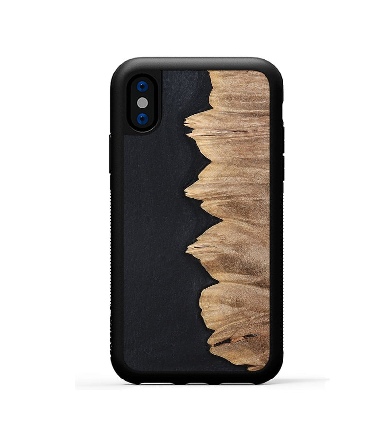 iPhone Xs Wood+Resin Phone Case - Sylvia (Pure Black, 698913)