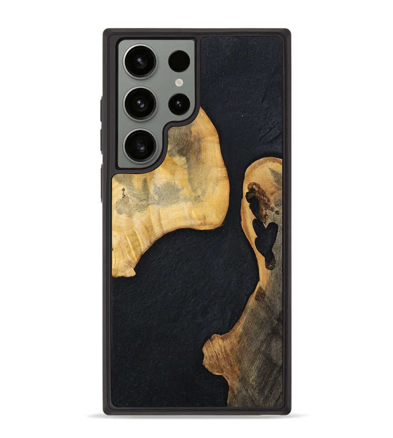 Galaxy S23 Ultra Wood+Resin Phone Case - Muriel (Pure Black, 698914)
