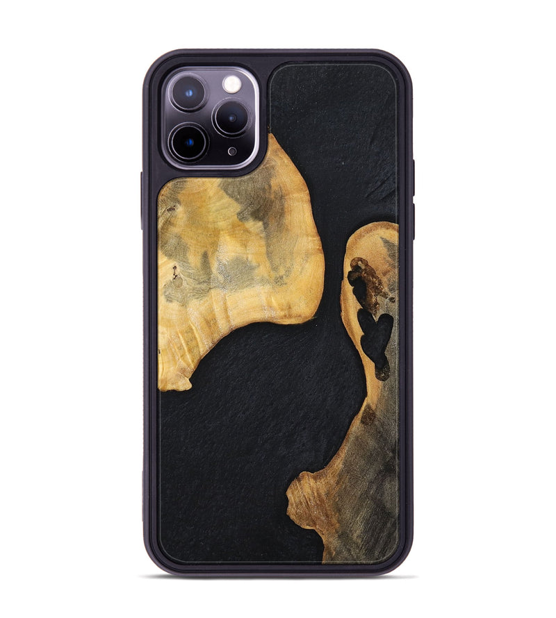 iPhone 11 Pro Max Wood+Resin Phone Case - Muriel (Pure Black, 698914)