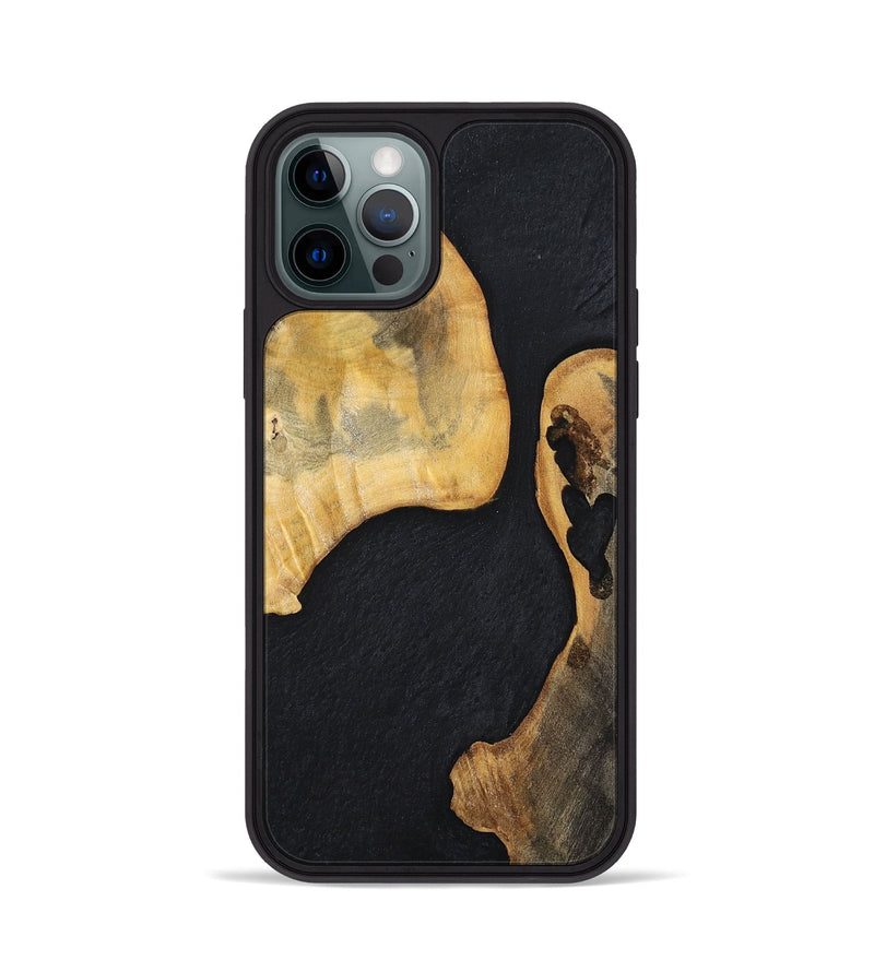 iPhone 12 Pro Wood+Resin Phone Case - Muriel (Pure Black, 698914)