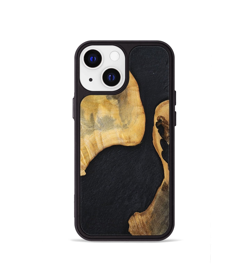 iPhone 13 mini Wood+Resin Phone Case - Muriel (Pure Black, 698914)