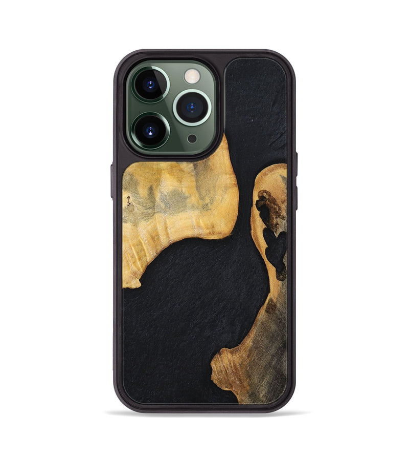 iPhone 13 Pro Wood+Resin Phone Case - Muriel (Pure Black, 698914)