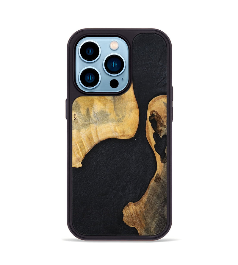 iPhone 14 Pro Wood+Resin Phone Case - Muriel (Pure Black, 698914)