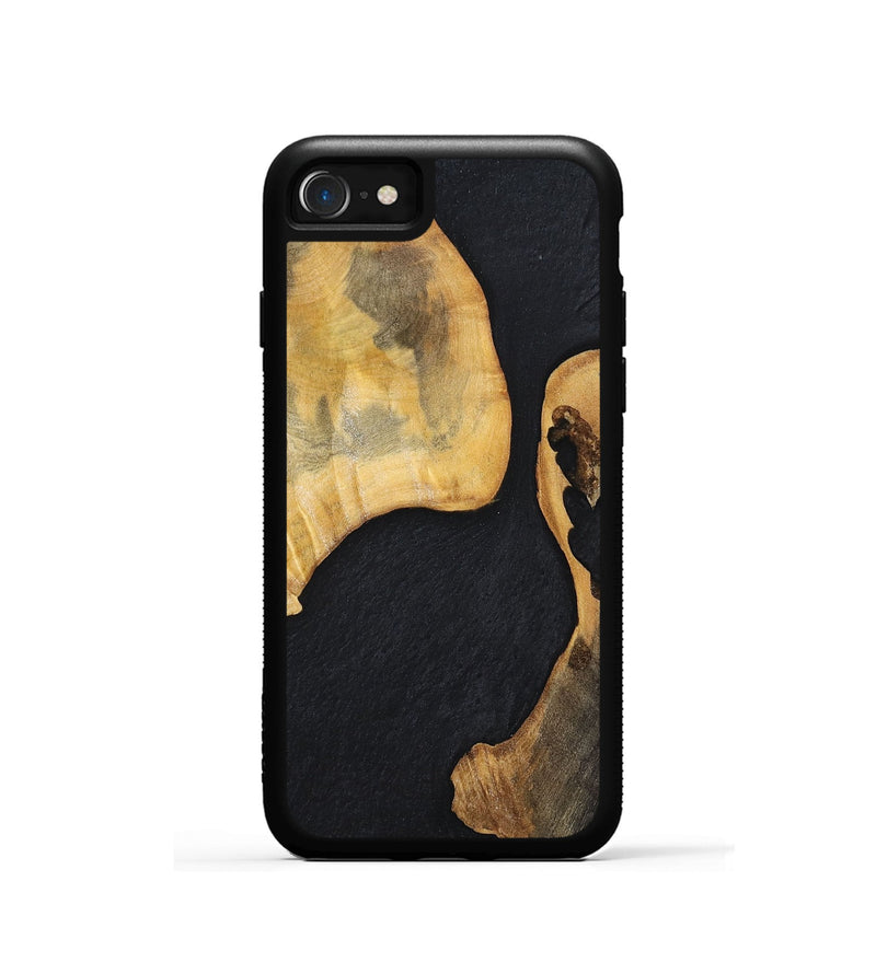 iPhone SE Wood+Resin Phone Case - Muriel (Pure Black, 698914)
