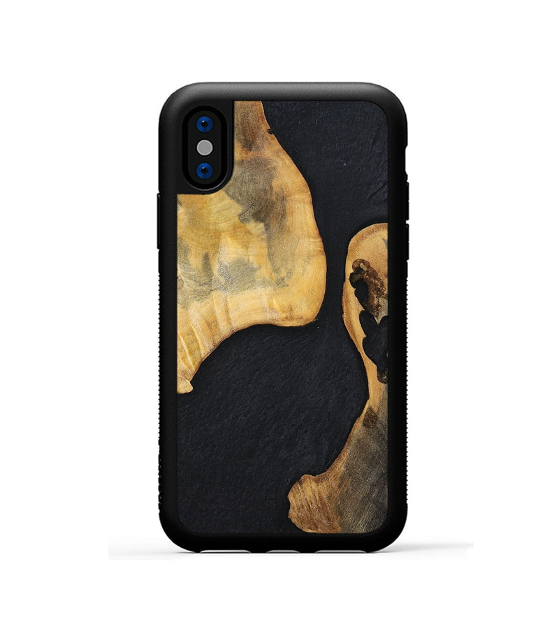 iPhone Xs Wood+Resin Phone Case - Muriel (Pure Black, 698914)