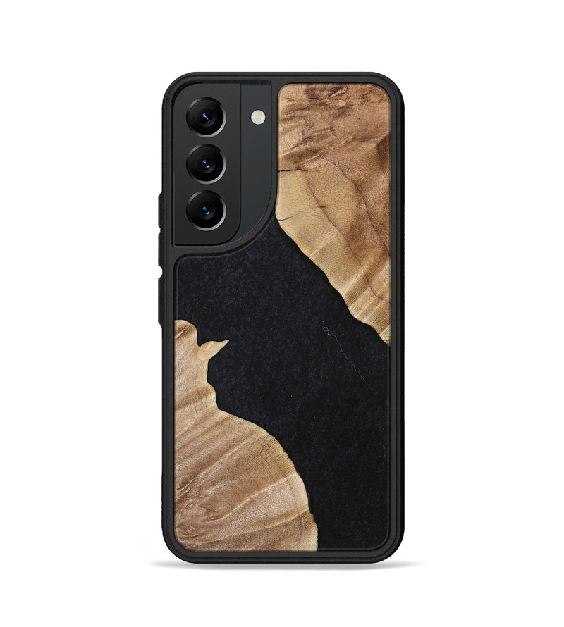 Galaxy S22 Wood+Resin Phone Case - Stephen (Pure Black, 698915)