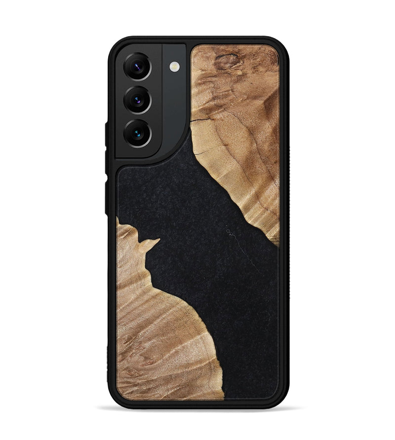 Galaxy S22 Plus Wood+Resin Phone Case - Stephen (Pure Black, 698915)