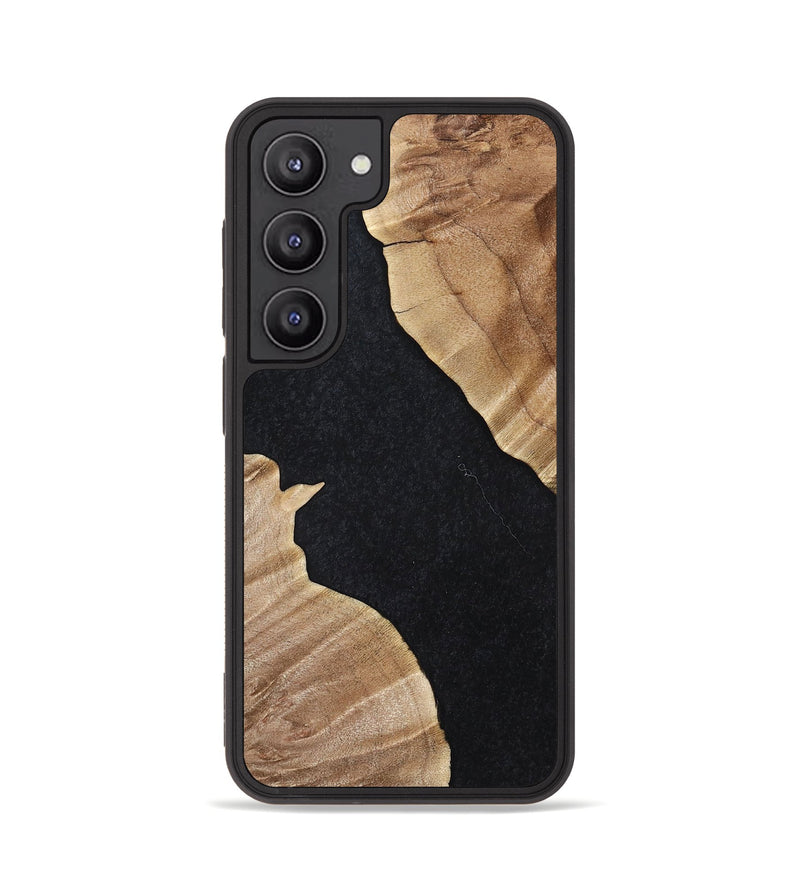 Galaxy S23 Wood+Resin Phone Case - Stephen (Pure Black, 698915)