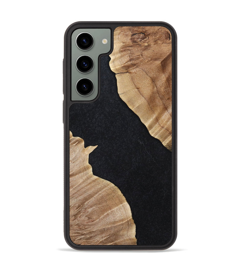 Galaxy S23 Plus Wood+Resin Phone Case - Stephen (Pure Black, 698915)