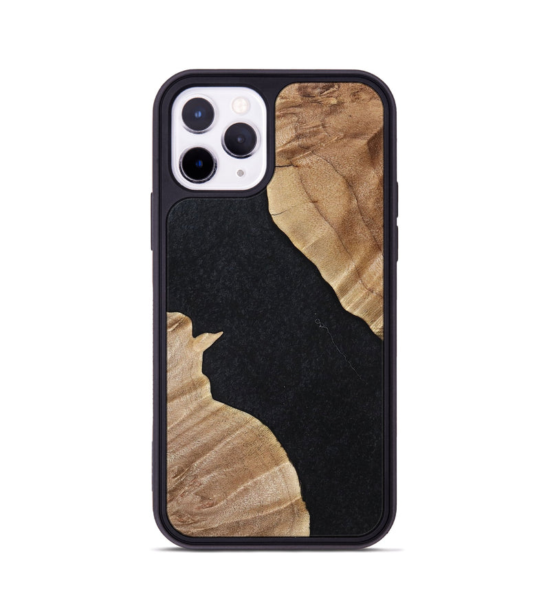iPhone 11 Pro Wood+Resin Phone Case - Stephen (Pure Black, 698915)