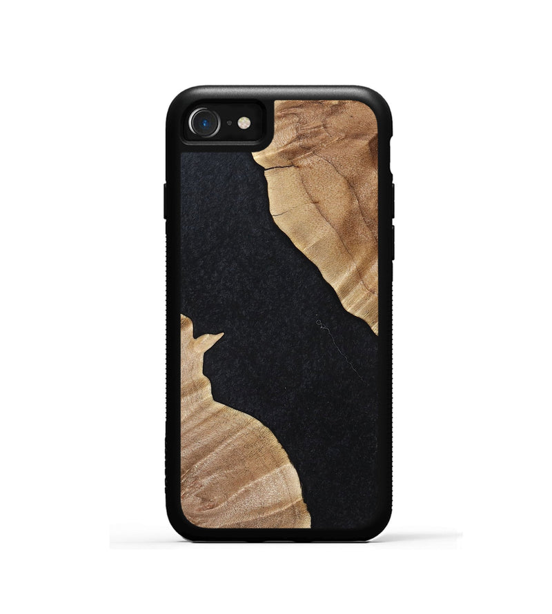 iPhone SE Wood+Resin Phone Case - Stephen (Pure Black, 698915)