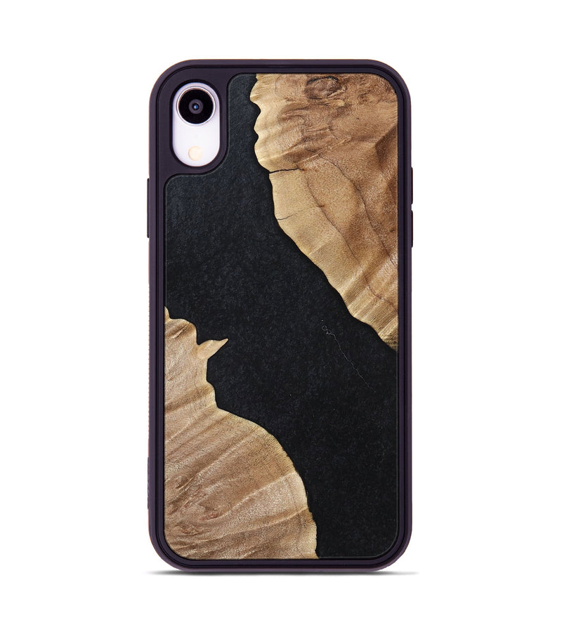 iPhone Xr Wood+Resin Phone Case - Stephen (Pure Black, 698915)