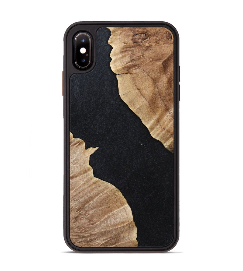 iPhone Xs Max Wood+Resin Phone Case - Stephen (Pure Black, 698915)