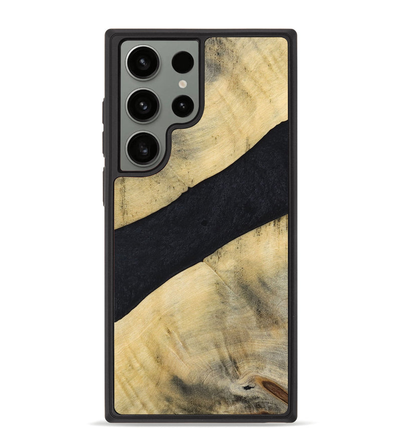 Galaxy S23 Ultra Wood+Resin Phone Case - Cohen (Pure Black, 698917)