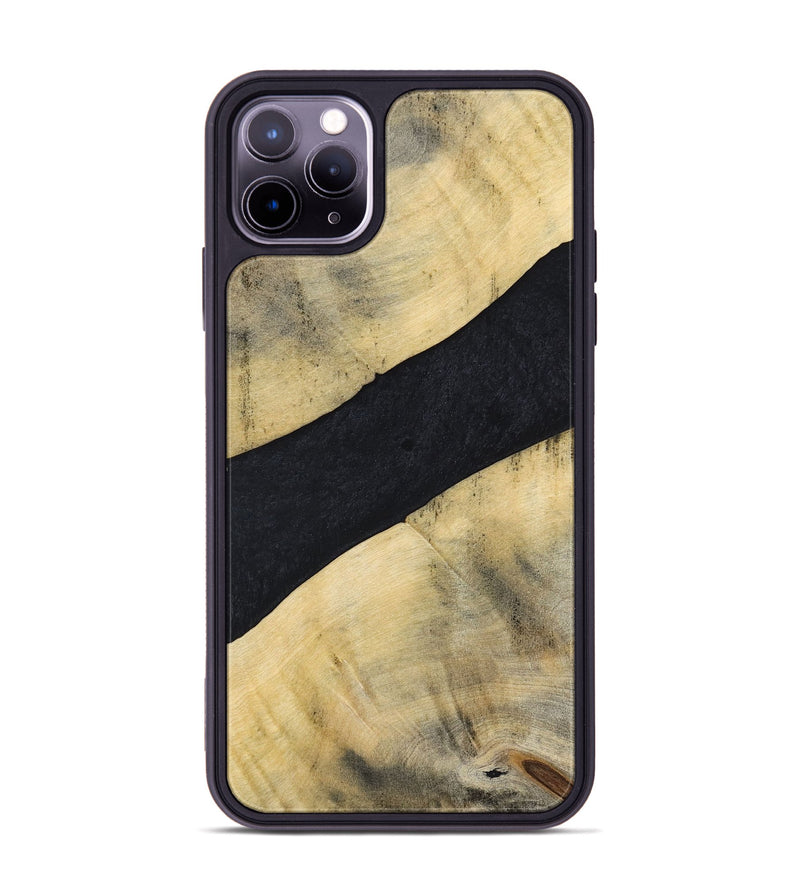 iPhone 11 Pro Max Wood+Resin Phone Case - Cohen (Pure Black, 698917)