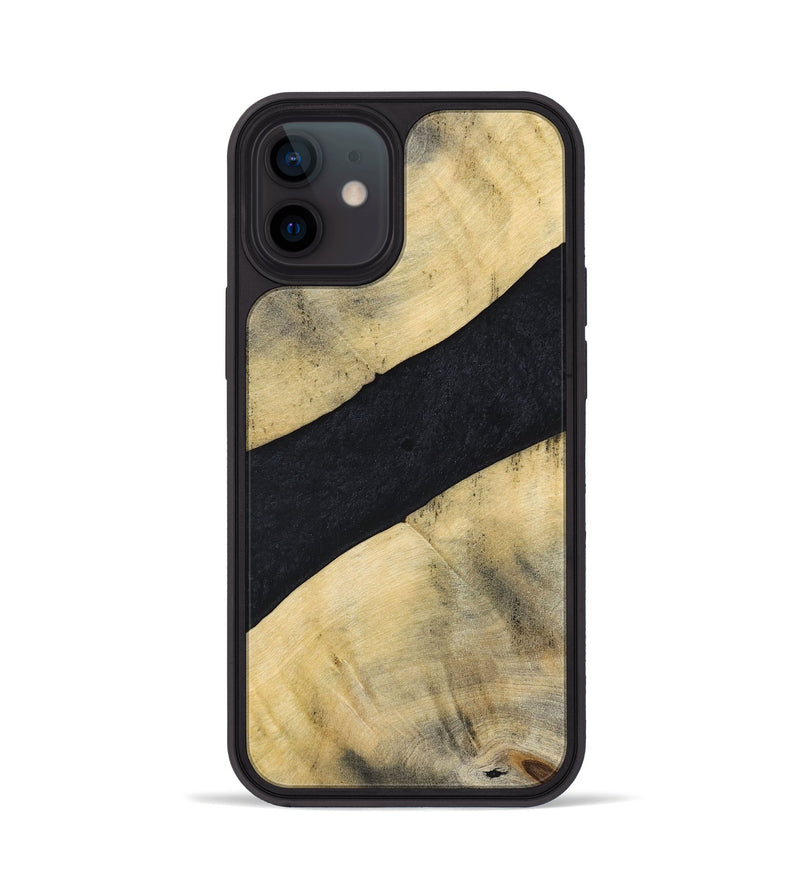 iPhone 12 Wood+Resin Phone Case - Cohen (Pure Black, 698917)