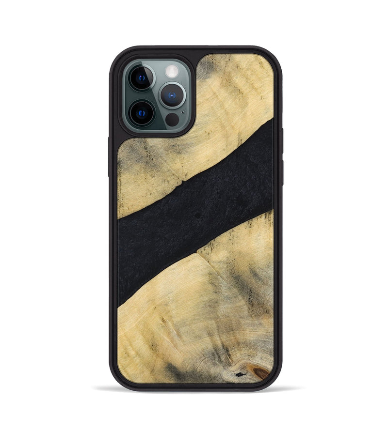 iPhone 12 Pro Wood+Resin Phone Case - Cohen (Pure Black, 698917)