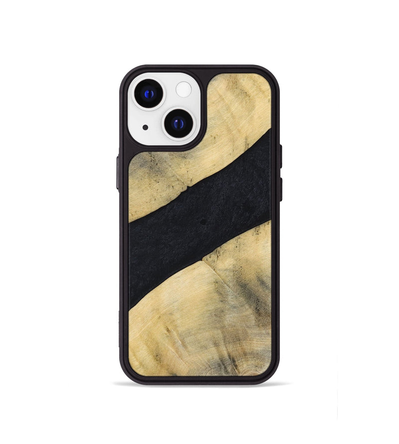 iPhone 13 mini Wood+Resin Phone Case - Cohen (Pure Black, 698917)
