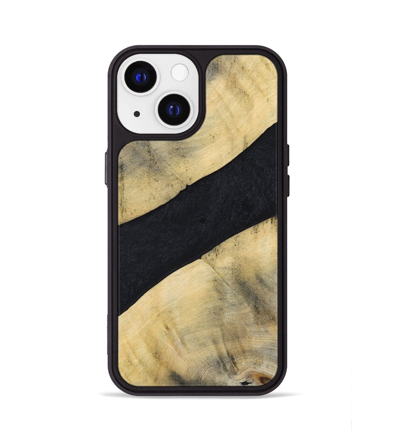 iPhone 13 Wood+Resin Phone Case - Cohen (Pure Black, 698917)